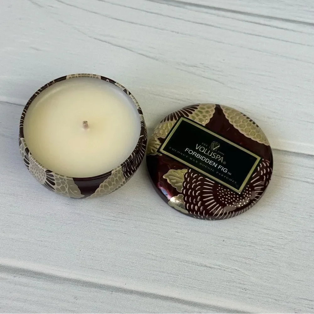 Voluspa Forbidden Fig Mini Votive Tin Candle 0.9 oz